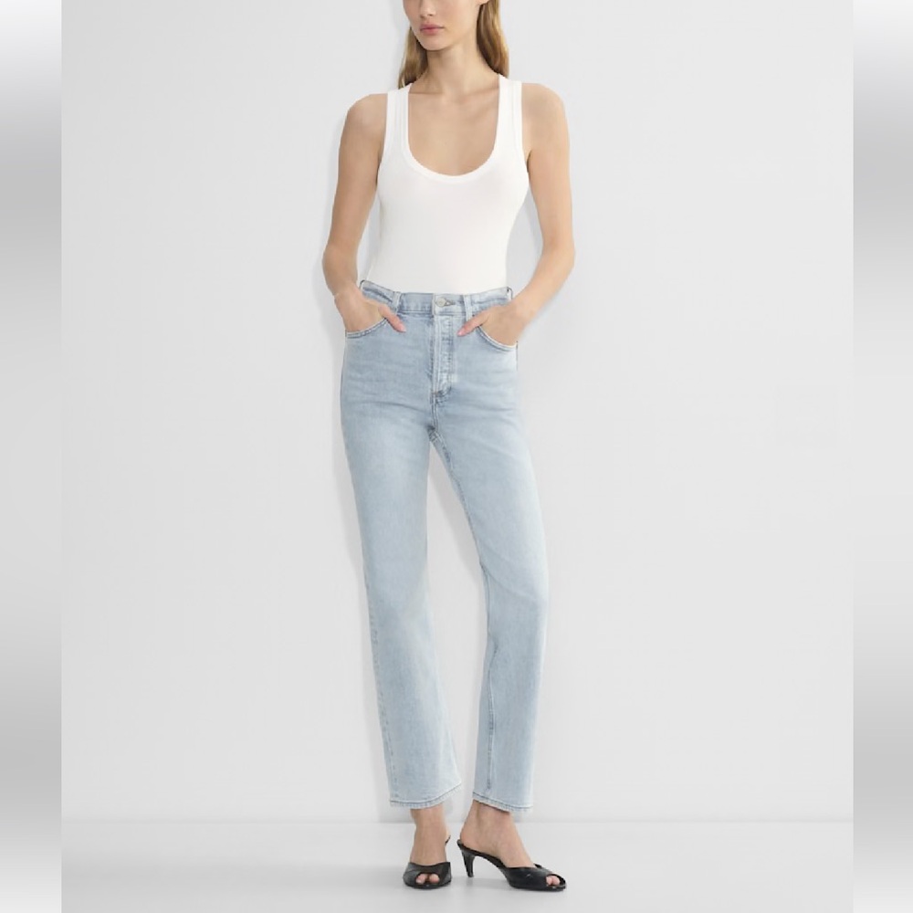 Denim Forum Women Straight Leg Jeans in Light Blue